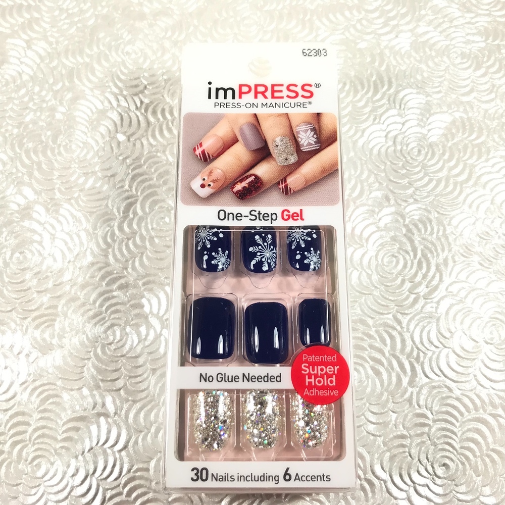 Kiss Nails Impress Press On Manicure Snowflake